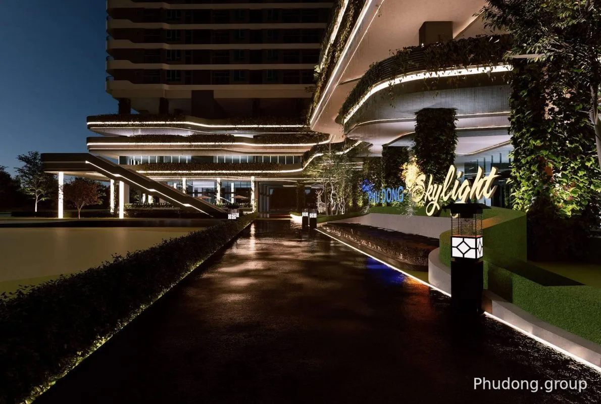 Phú Đông Skylight – sảnh đón và cảnh quan